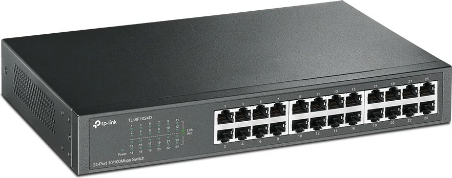 Stikalo TP-Link TL-SF1024D, 24 vrat, Fast Ethernet, rackmount, črno