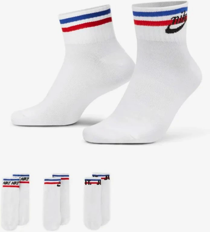 Nogavice Everyday Essential 3Pack DX5080 100, Nike, bele za vse