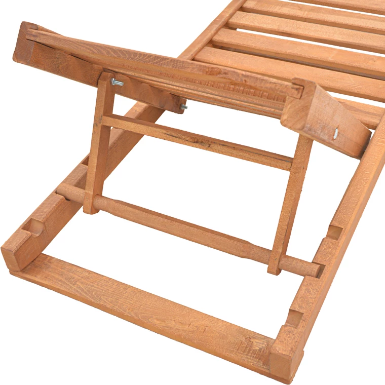 Ležalnik iz hrastovega lesa Specta, rjava, 60x190x50 cm