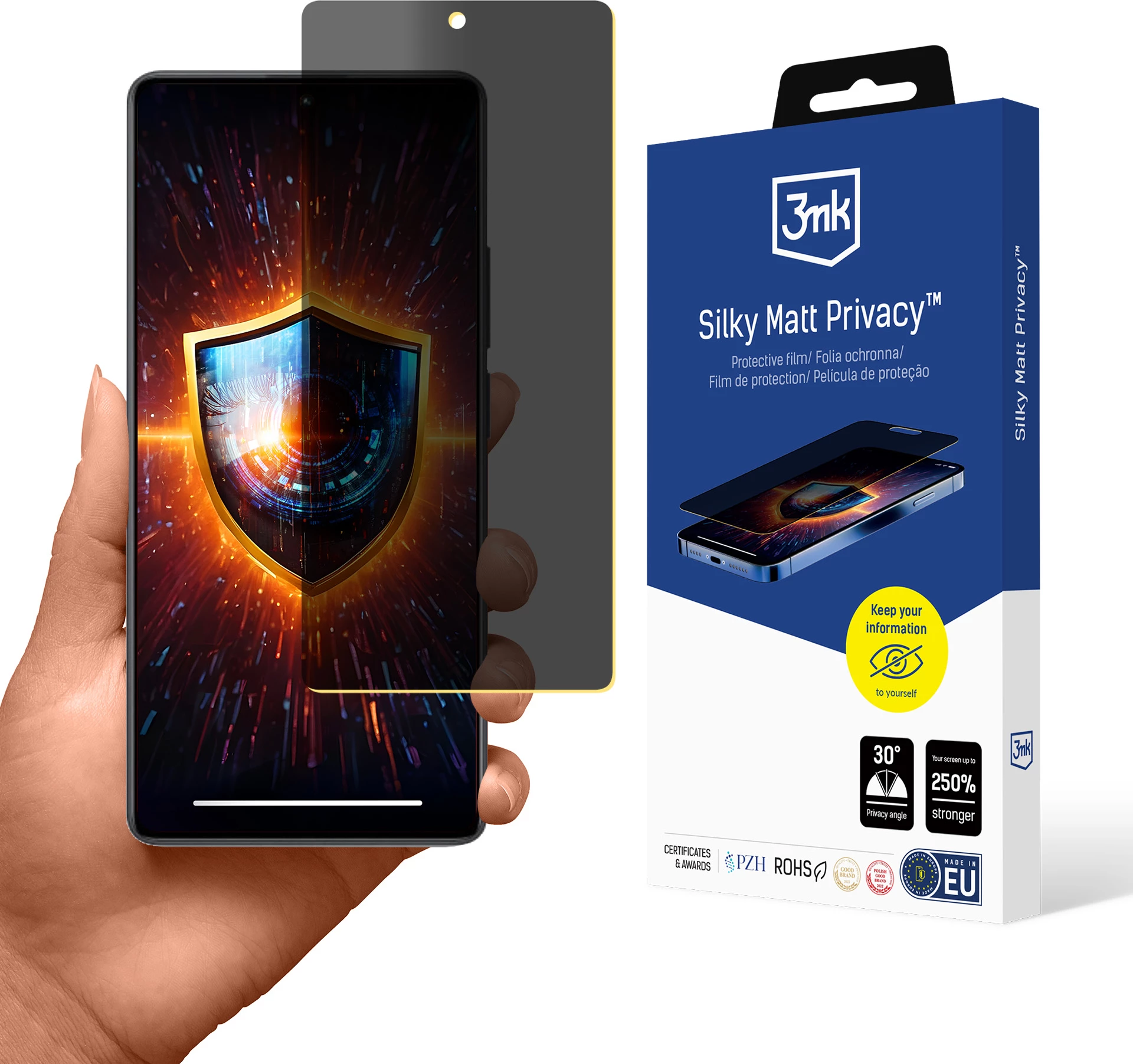 Mat folija za zasebnost 3mk Silky Matt Privacy za pametni telefon Xiaomi Redmi Note 13 Pro 4G
