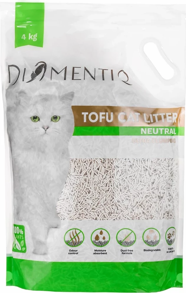 Ultra klumpajoča rastlinska mačja stelja, Diamentiq Neutral, 4 kg