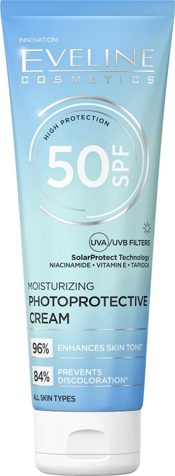 Vlažilna sončna krema za obraz SPF 50 Eveline Cosmetics, 30 ml