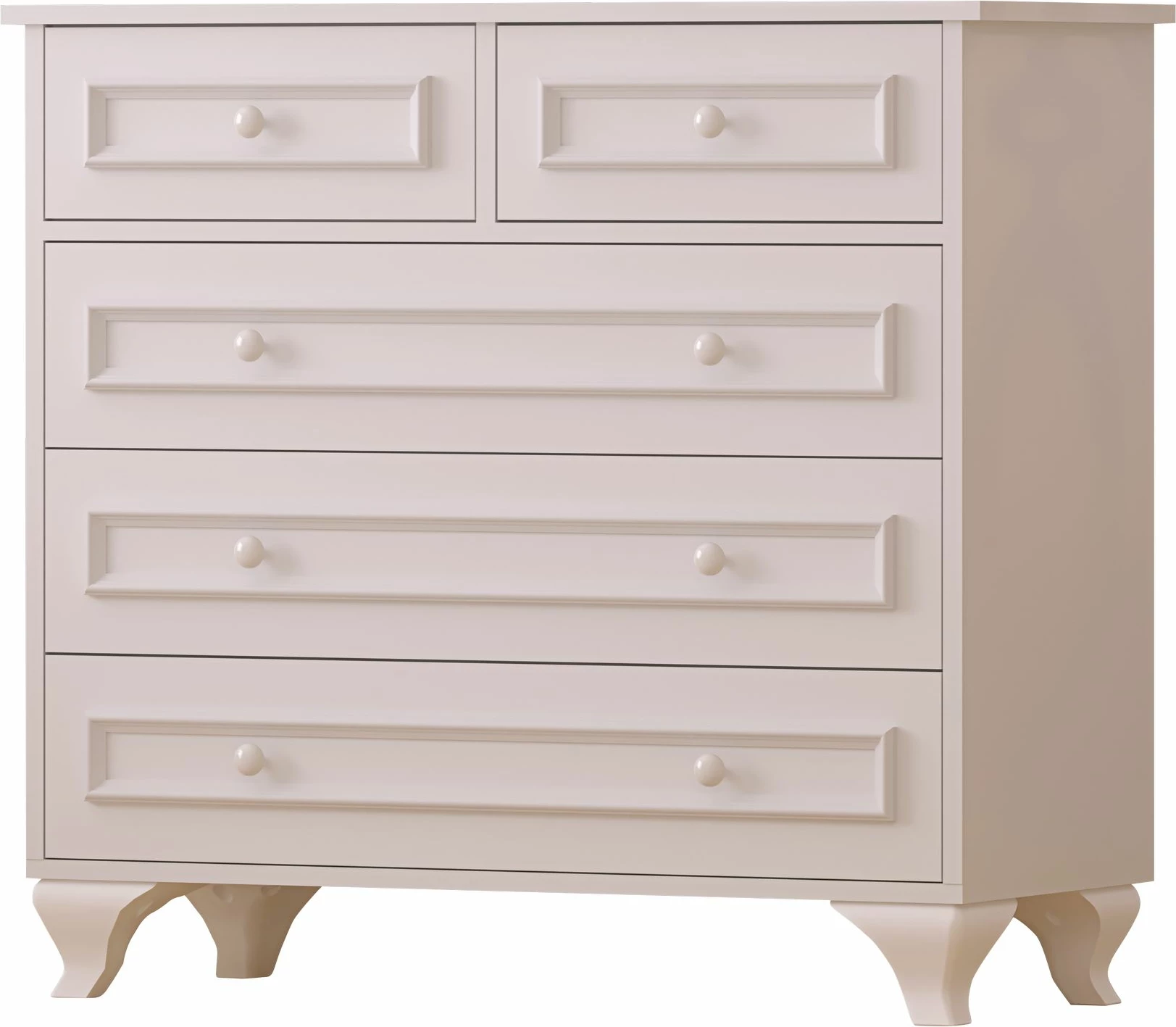 Komoda v mat beli barvi Skye Decor, RB-186-06