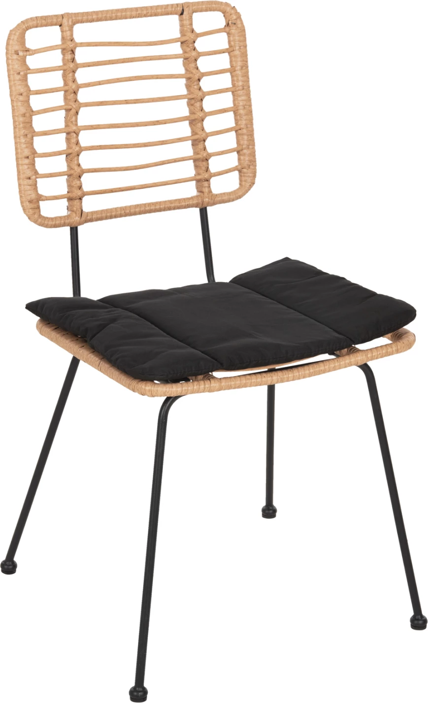 Zunanja stol Allegra FH5454.11 kovina in blazina v črni barvi - pletenina v bež barvi 50,5x49,5x88H cm