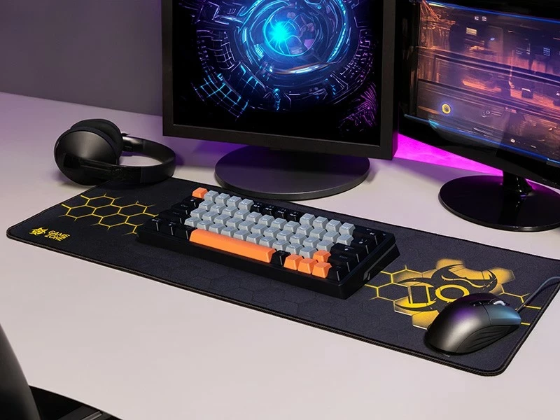 Velik podlog za miško Tracer GameZone Hexy2, črno-rumena