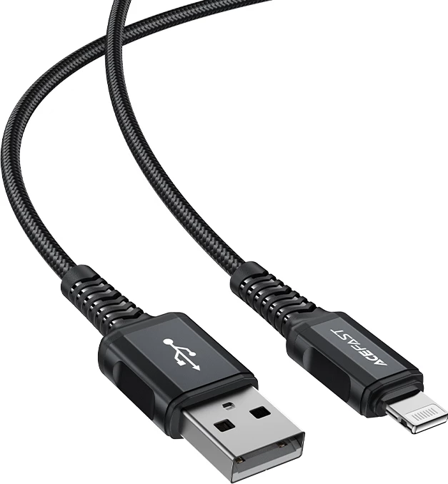 Kabel USB na Lightning Acefast C4-02-A-L, 1,8 m, 2,4 A, črn