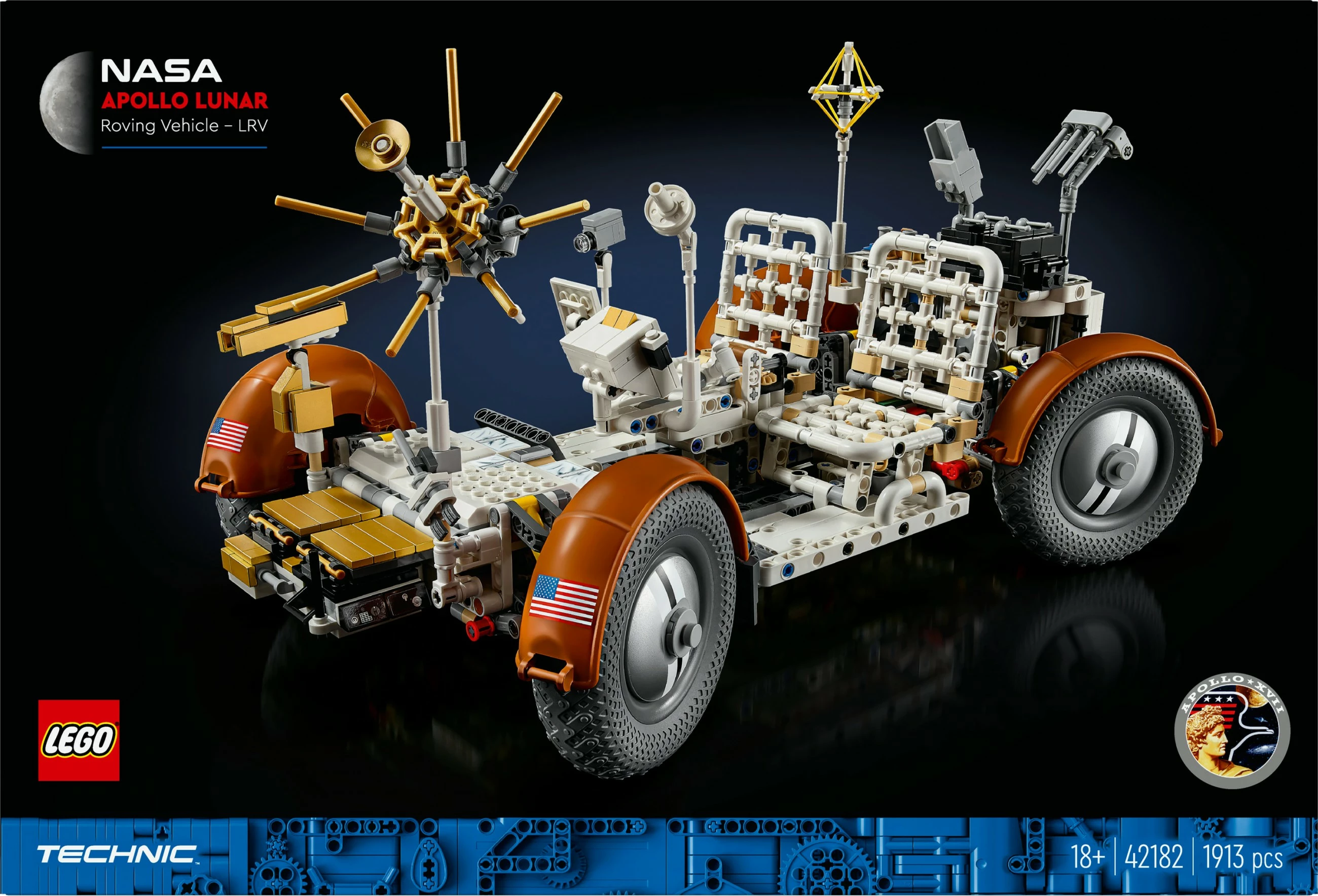 Model lune LEGO Technic NASA Apollo Lunar Roving Vehicle 42182, večbarven