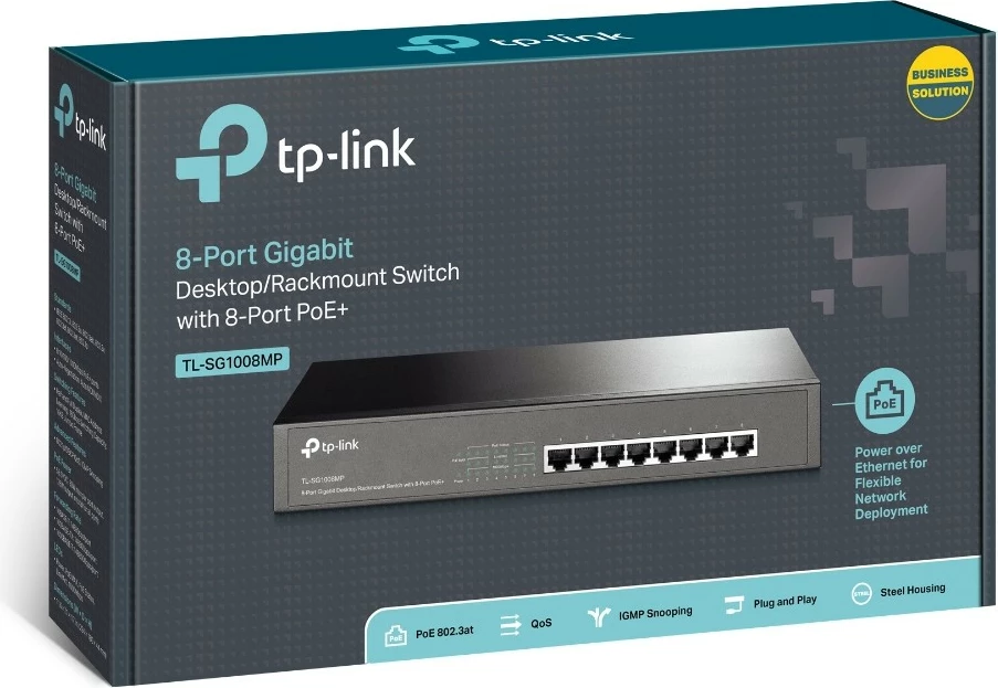Preklopnik TP-Link TL-SG1008MP, 8-portni Gigabit, PoE, 1U