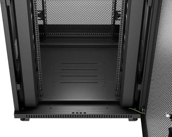 Računalniško ohišje rack 19" 47U 800x800 z perforiranimi vrati in LCD, LANBERG, črno