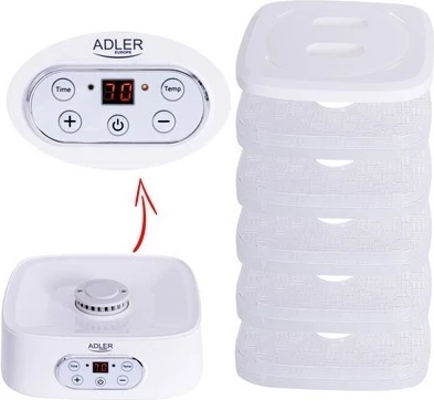 Sušilnik hrane z timerjem in zaščito pred pregrevanjem Adler AD 6658