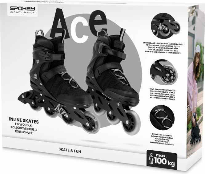 Rollerji Spokey za moške/ženske, črni