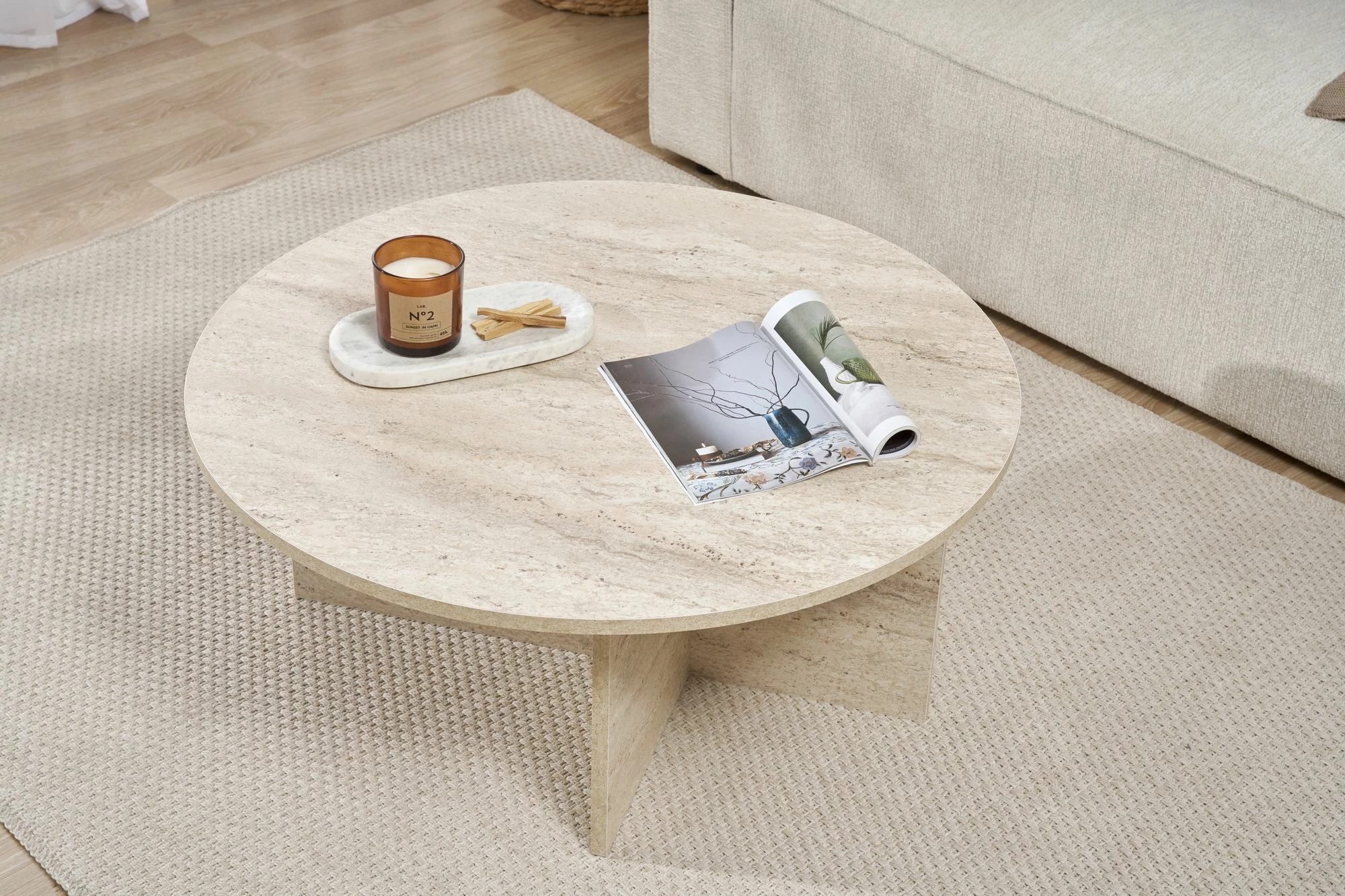 Kavni stol Travertine, Nordure Soleil