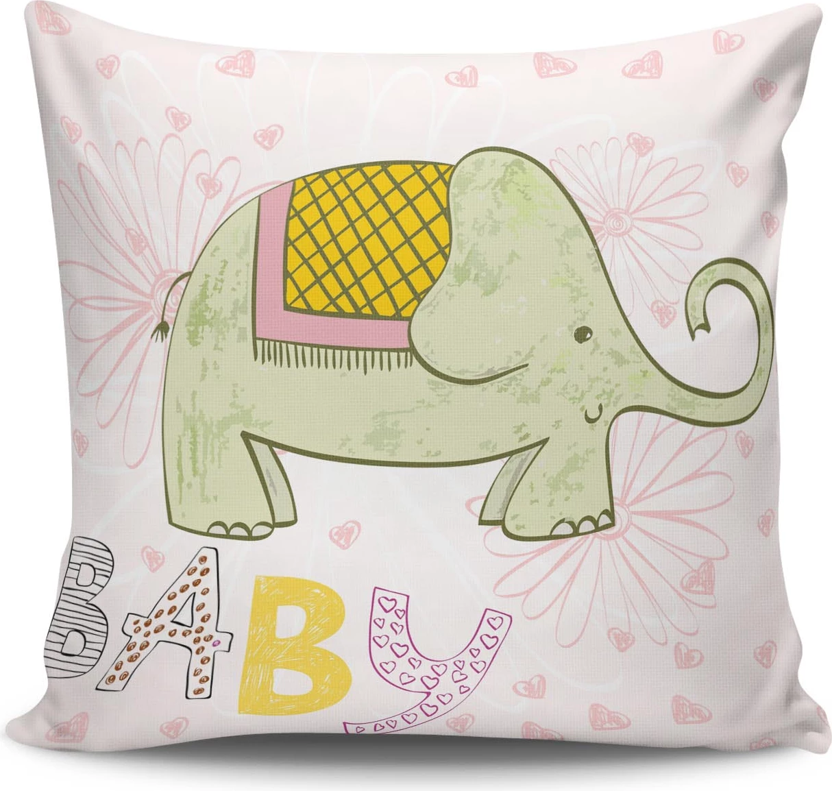 Dekorativna otroška blazina, motiv slon, NKRLNT-070, 43x43 cm