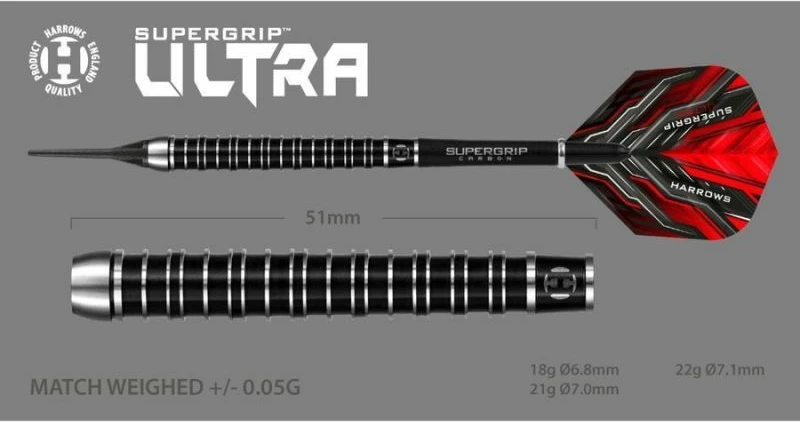 Darts puščice Harrows, črne/rdeče, za moške/ženske