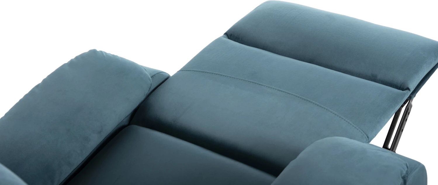 Sprostitveni naslanjač YASUMU FH9783.06 v petrolejsko modrem žametu 80x93x100H cm