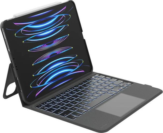 Zaščitni ovitek z integrirano tipkovnico Belkin BBZ001DE-V1 za iPad Pro 11" 3. gen., iPad Air 11" M2, iPad Pro 11" 2. gen., iPad Pro 10,5", črn