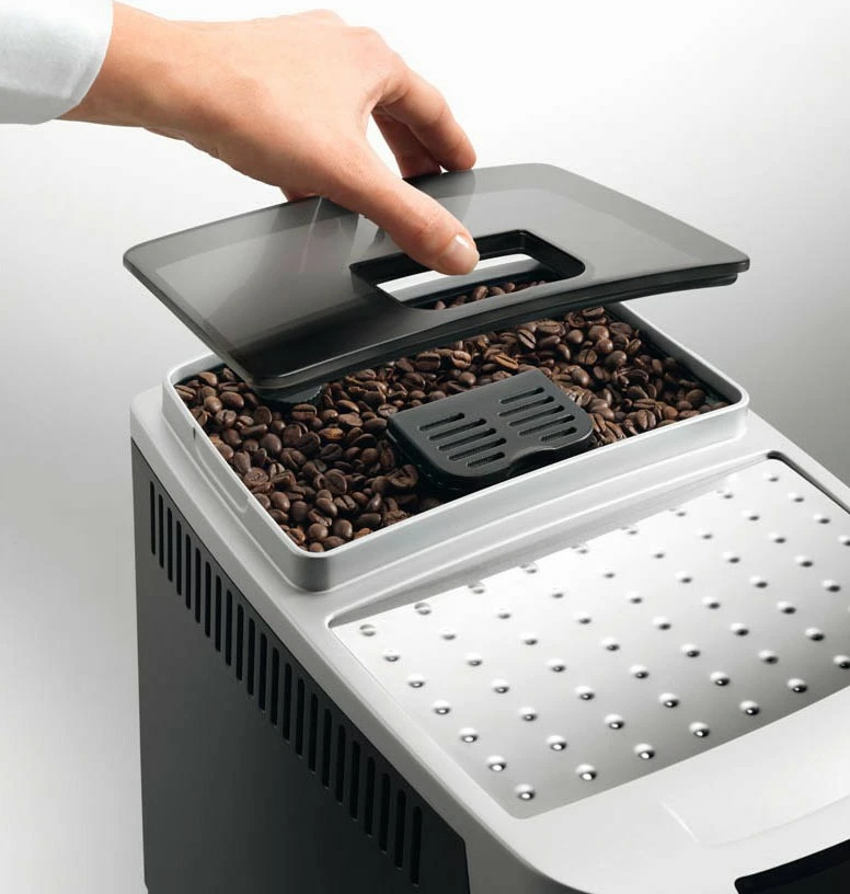 Popolnoma avtomatski espresso aparat De’Longhi ECAM 22.110.SB, 1,8 L, mleta kava in zrna, vgrajen mlinček, 1450 W, črn/srebrn