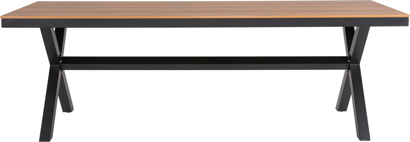 Aluminijasta pravokotna miza TAWNEE FH6039.01 antracit-poliles v naravni les 219,5x89,5x73cm
