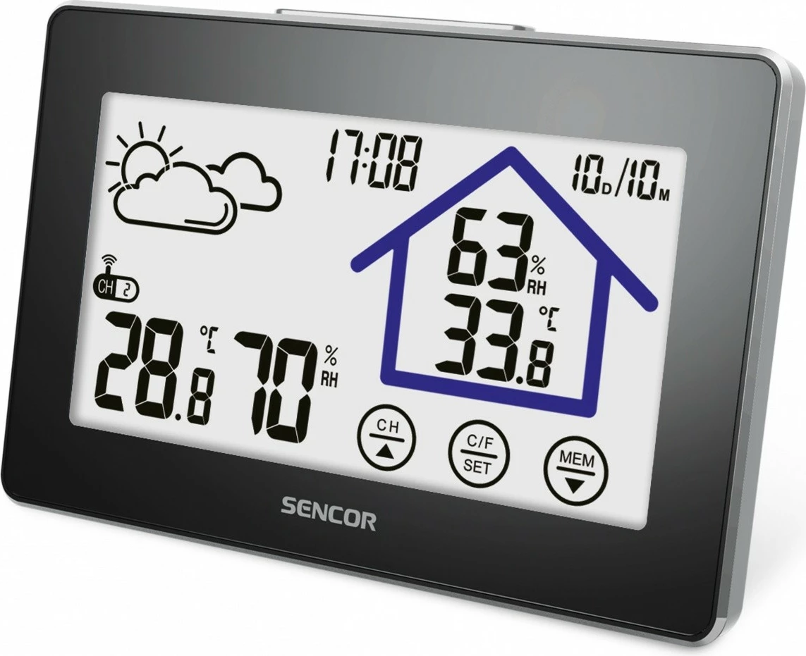 Vremenska postaja s prikazovalnikom na dotik Sencor SWS 2999, črno/bele