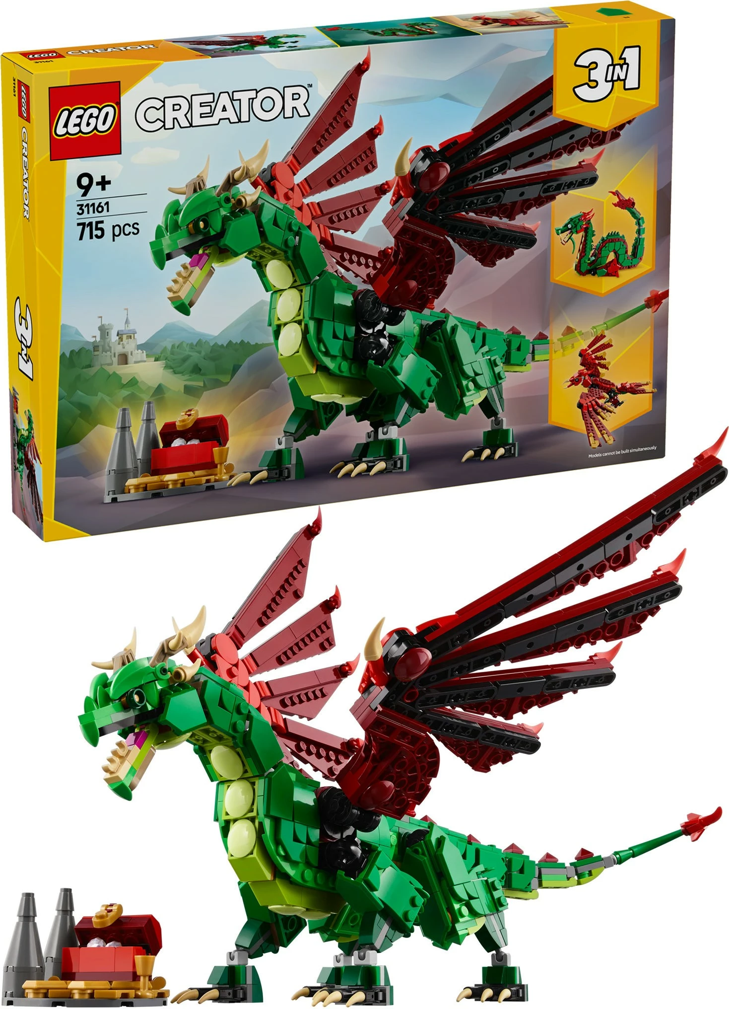 Zgradbeni set Zeleni zmaj LEGO Creator 31161, večbarven