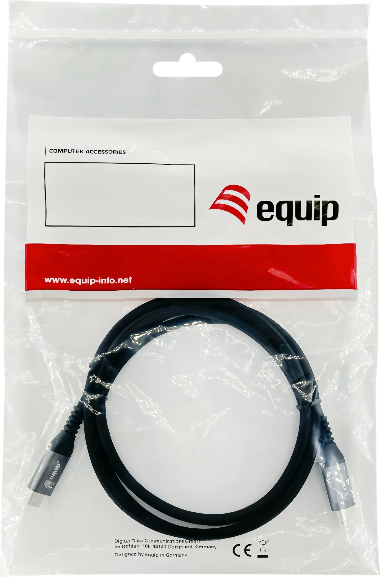 USB-C kabel 0,5 m, 10 Gbps, 4K/60Hz, 100W Equip 128370, črn