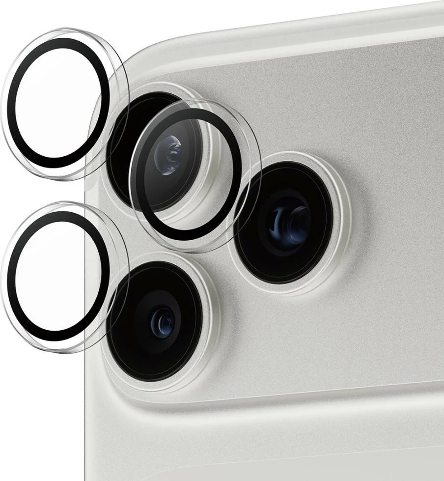 Stekleni zaščitni ovitek za kamero PanzerGlass za iPhone 16 Pro/16 Pro Max/17 Pro/17 Pro Max, prozoren