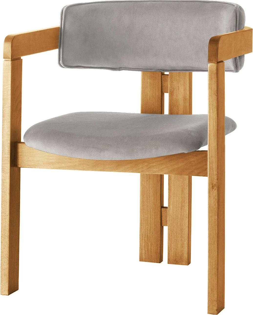 Žameten stol Skye Decor CO - 035, hrast in svetlo rjava