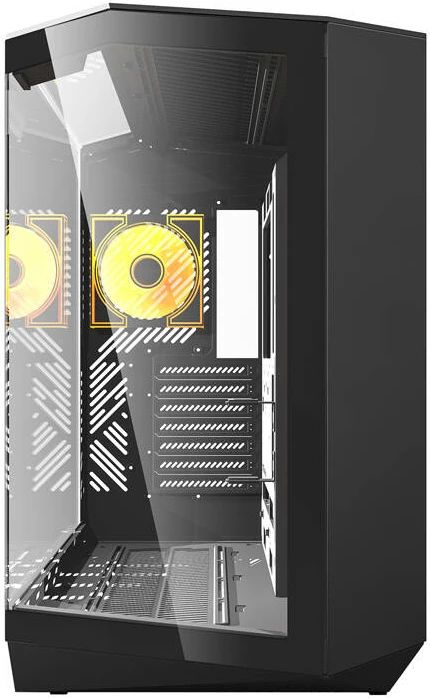 Računalniško ohišje Midi Tower Darkflash DY470, ATX/mATX/ITX, 4 ventilatorji ARGB, kaljeno steklo, USB‑C, črno, set 4 ventilatorjev