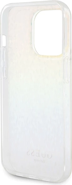 Zaščitni ovitek z zrcalnim disco iridescent učinkom Guess IML Faceted Mirror za iPhone 15 Pro, večbarven