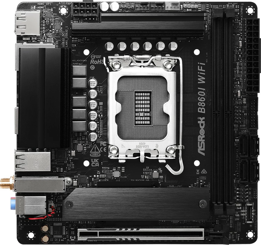 Plošča ASRock B860I WiFi, Intel, LGA 1851, DDR5, mini ITX