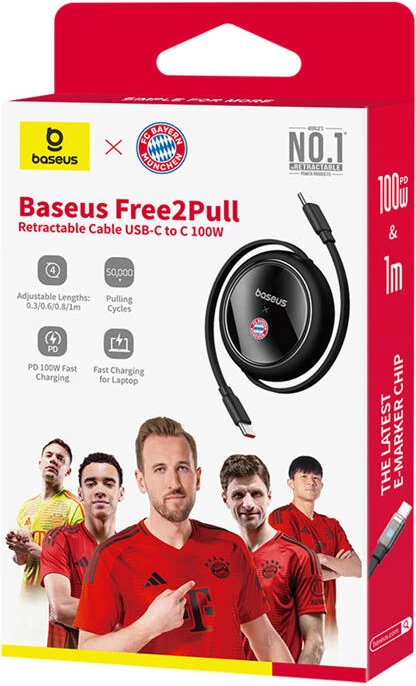 Polnilni kabel USB-C na USB-C Baseus Bayern Edition, 100W, 100 cm, črn