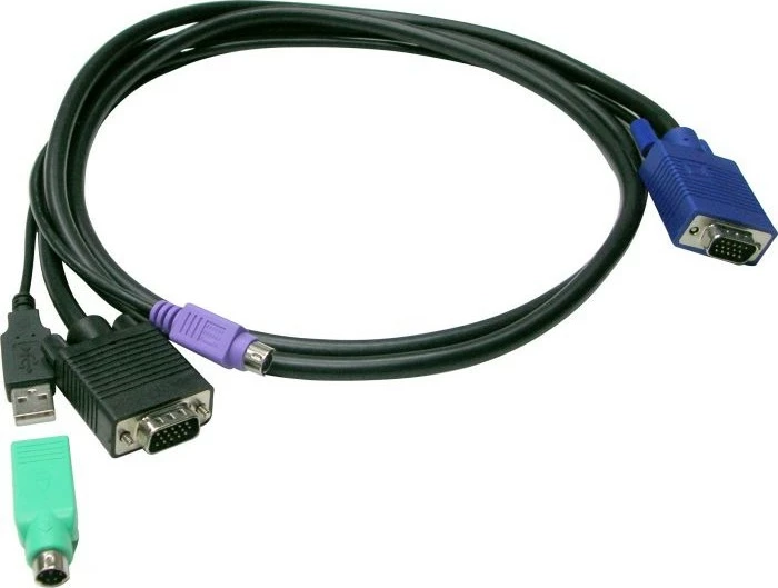 Kabel KVM 1,8 m za KVM-3208/KVM-3216, PS/2, USB, VGA, LevelOne, črn