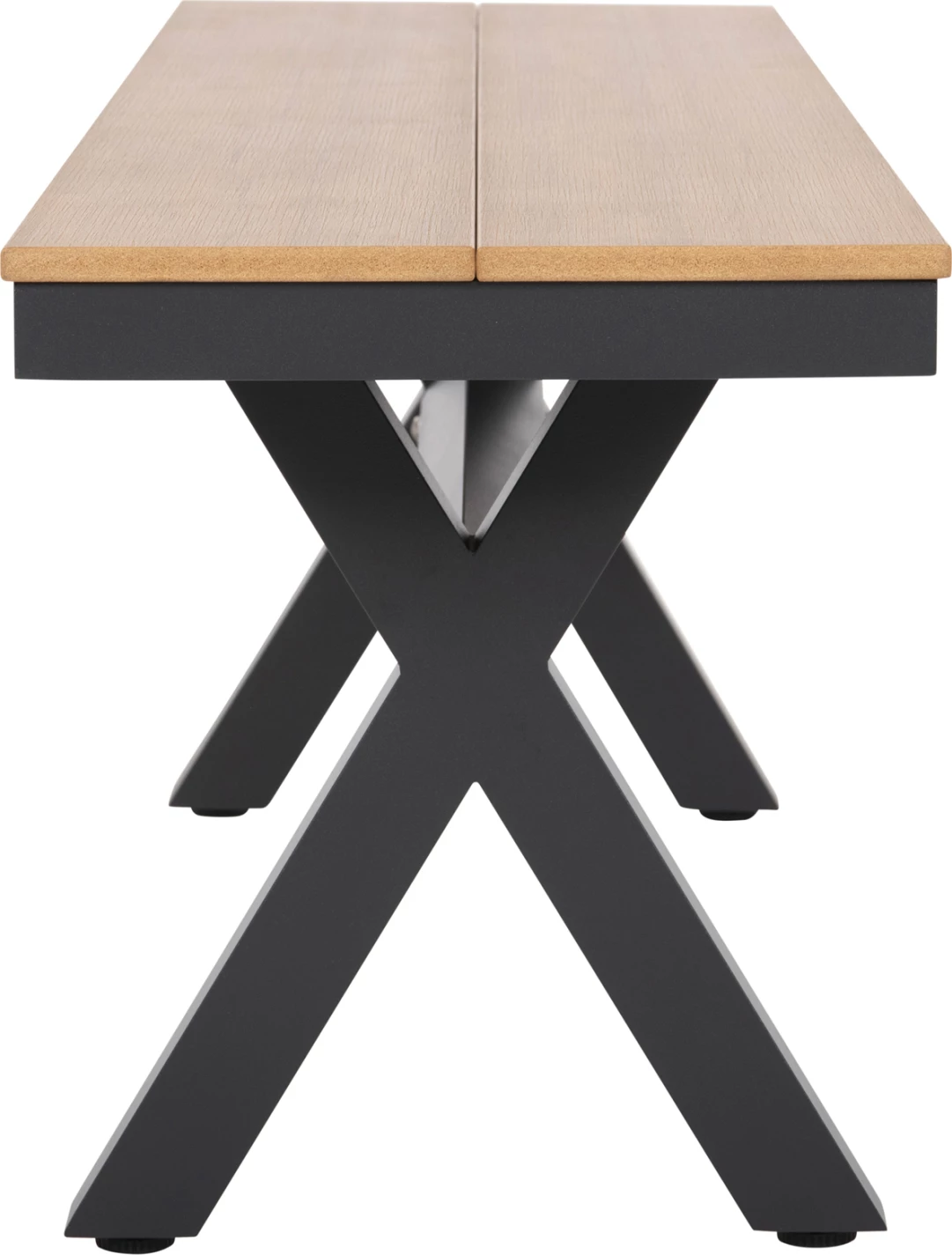 Aluminijasta klop TAWNEE FH6038.01 antracit s sedežem iz polilesa v naravni barvi lesa 150x36x45Hcm