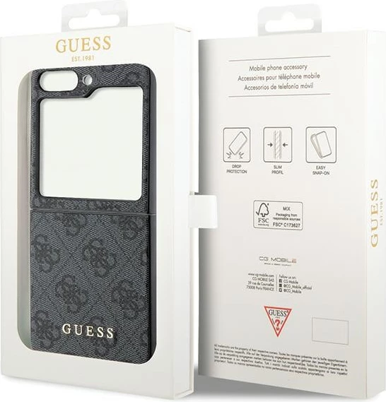 Ovitek za telefon 4G Charms Guess za Samsung Galaxy Z Flip 5, siv