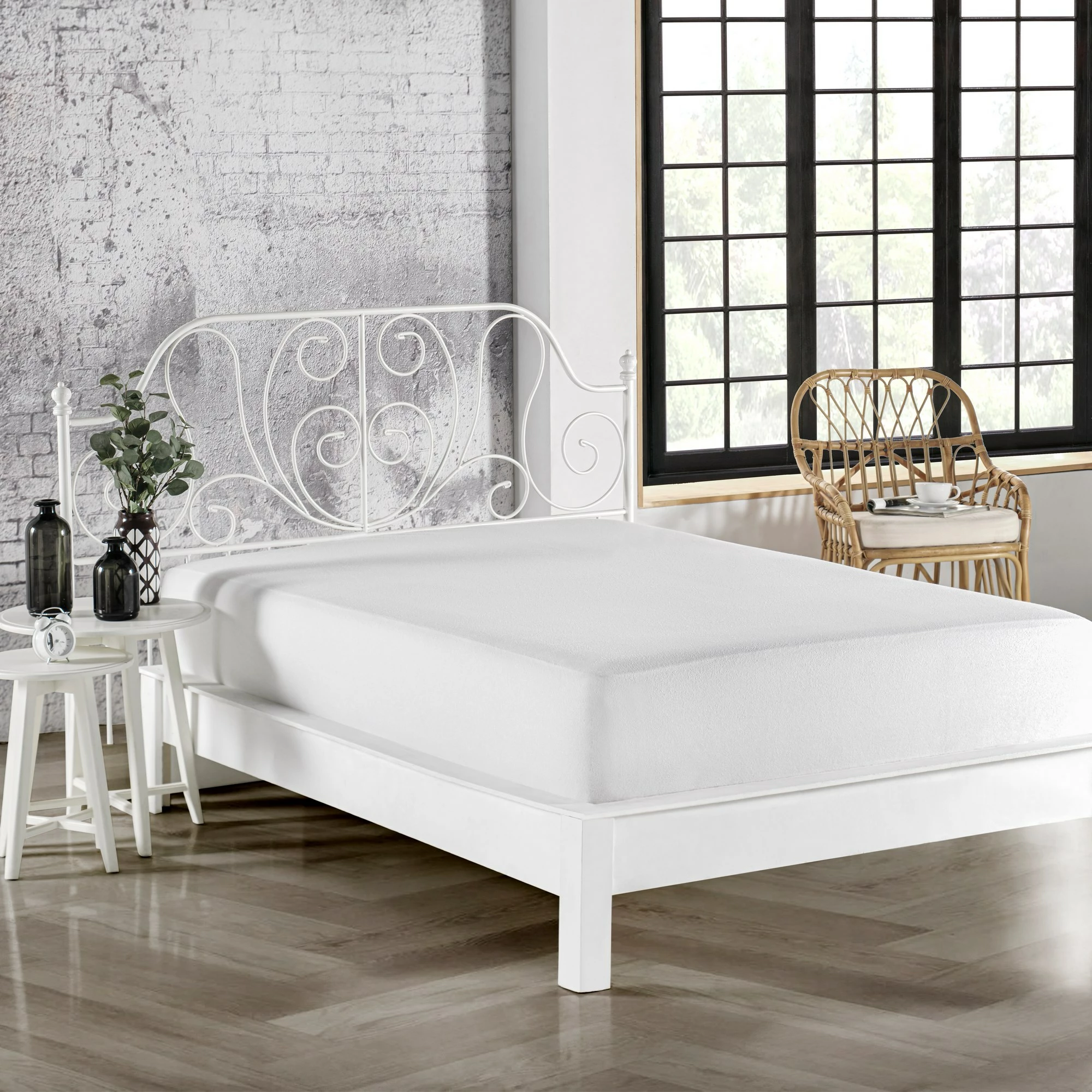 Zaščita za enojno posteljo, L'Essentiel Linge de Maison, 90 x 200 cm, bela