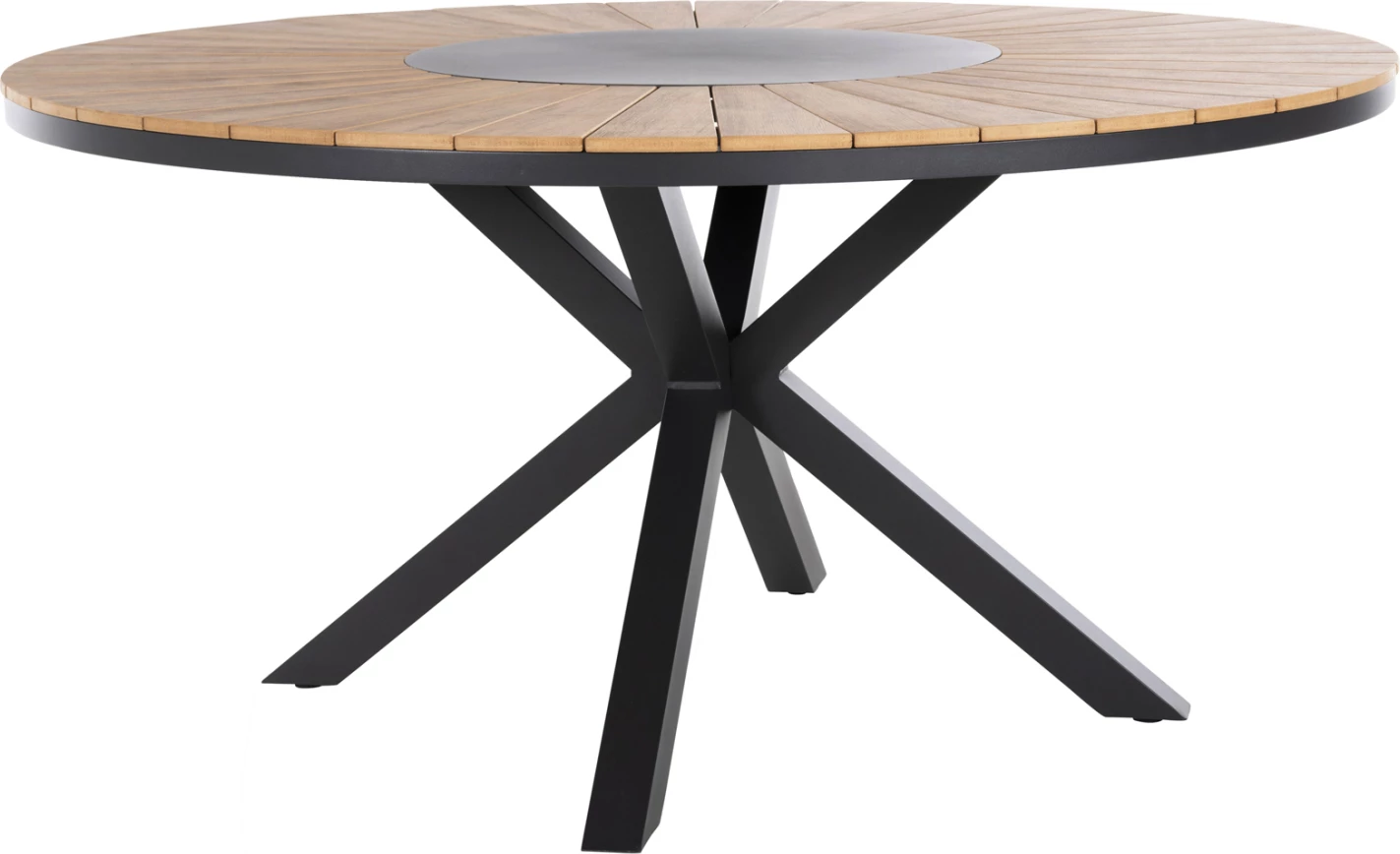 Zunanji okrogli miza MORIL FH6042.01 aluminij v antracitni barvi-poliles v naravni les Φ150cm