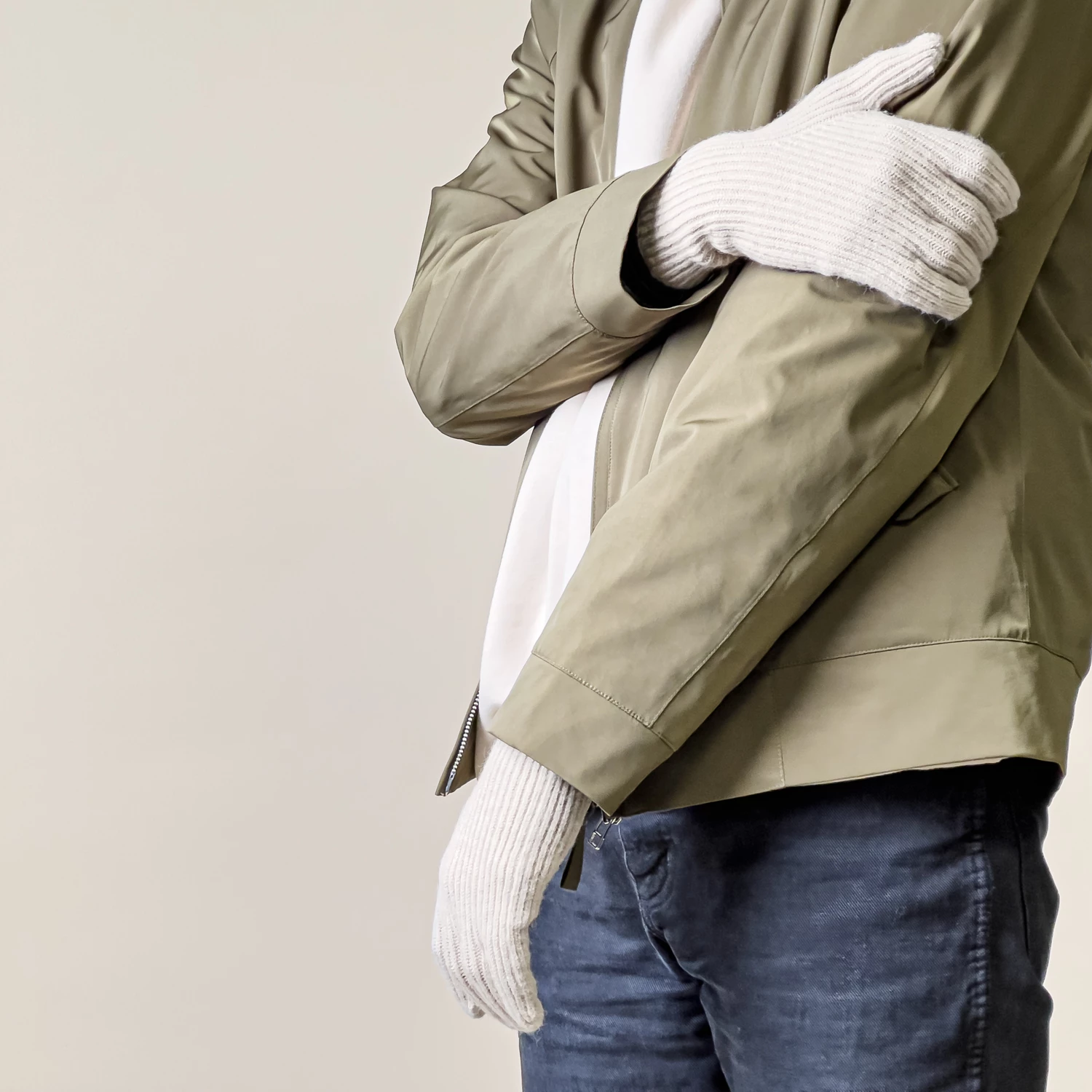 Pletene rokavice za telefon Hurtel, univerzalna velikost, bež