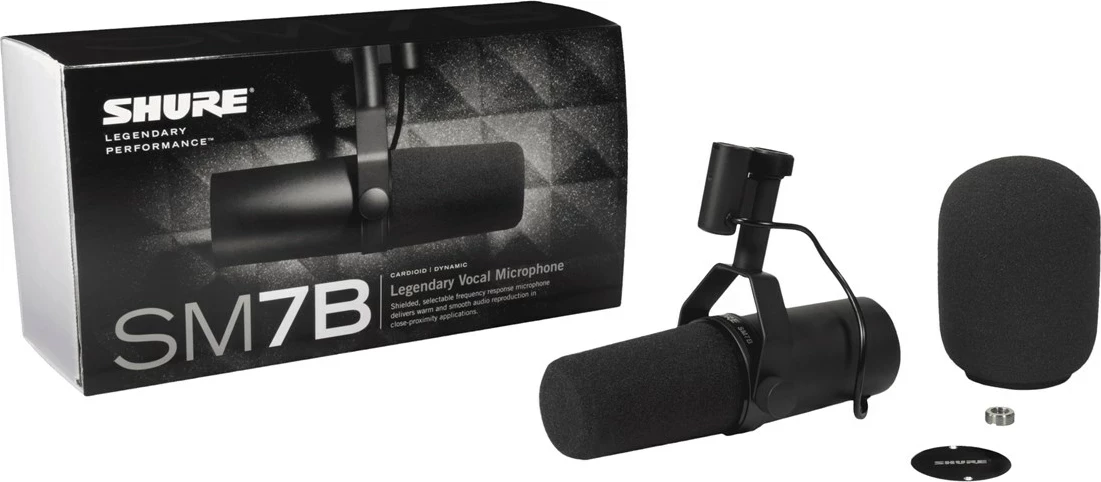 Mikrofon studijski Shure SM7B, 50-20000 Hz, črn