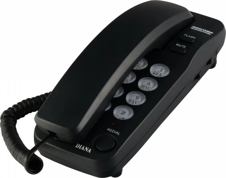 Fiksni telefon z žičnim priključkom, črn — Mesmed MT 518 Diana