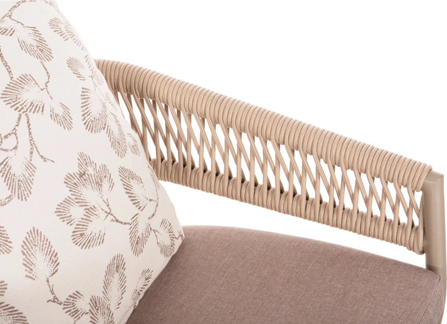 Aluminijasti naslanjač CAMDEN FH6141.04 z blazino z vzorcem - kapučino 56x60x72-87H cm