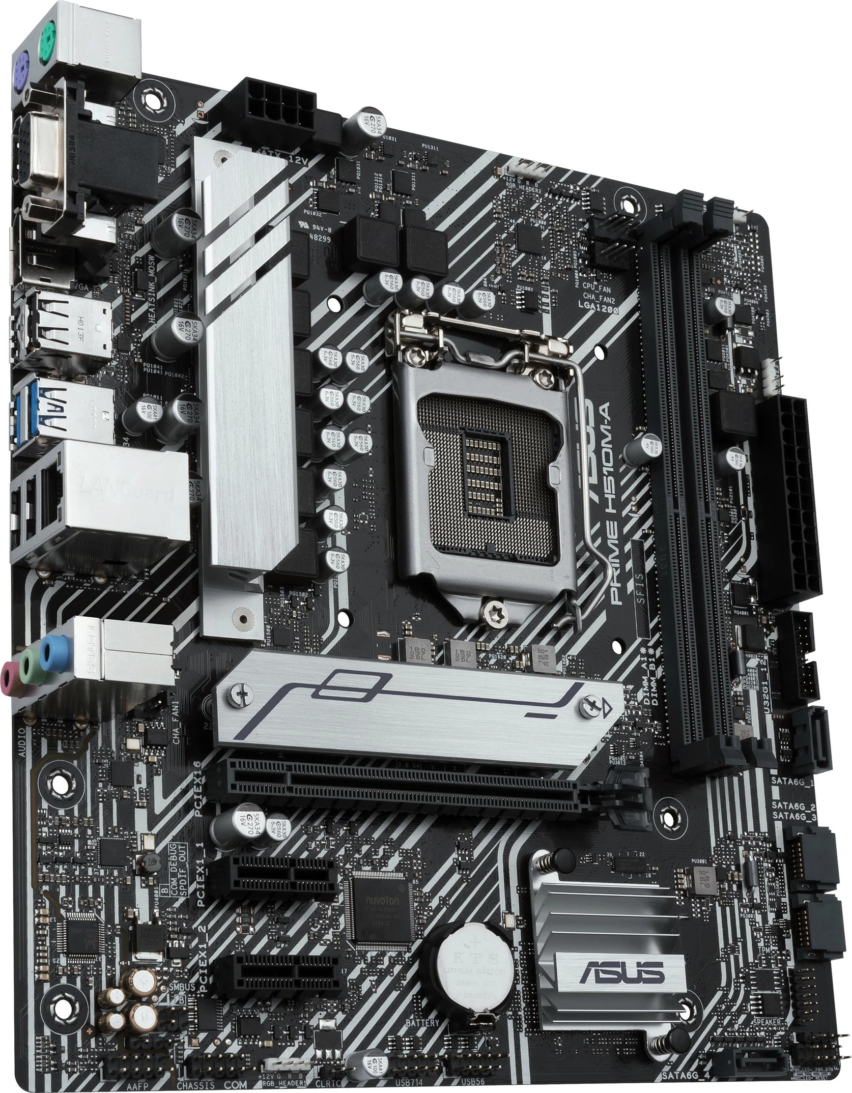 Plošča za matično ploščo ASUS PRIME H510M-A, Socket LGA 1200, Intel® Celeron®, Intel® Core™ i5, i7, i9, Intel® Pentium®, DDR4-SDRAM, 64 GB, DIMM