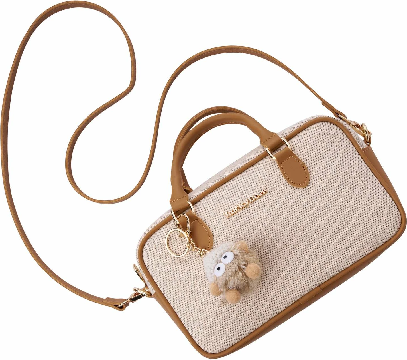 Torba za ramo Lucky Bees, tan, roza