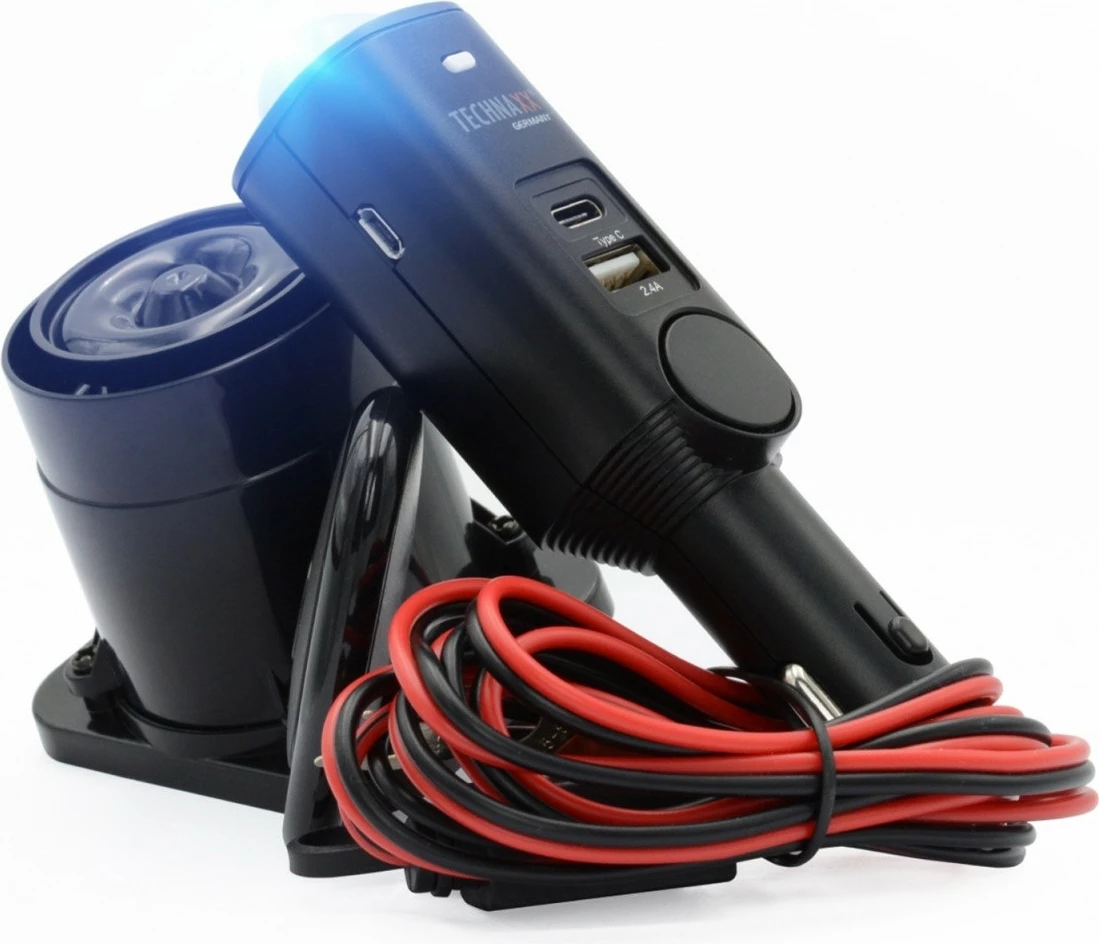 Avtomobilski alarm Technaxx TX-168, univerzalen, z daljinskim upravljalnikom, črn