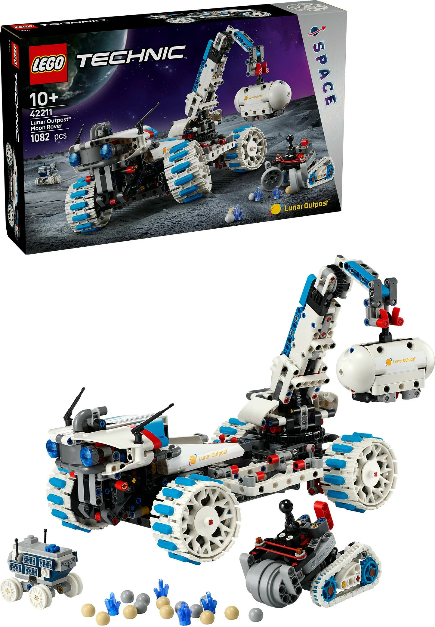 Gradbeni set LEGO Technic Lunar Outpost 42211, 1082 kosov, večbarven