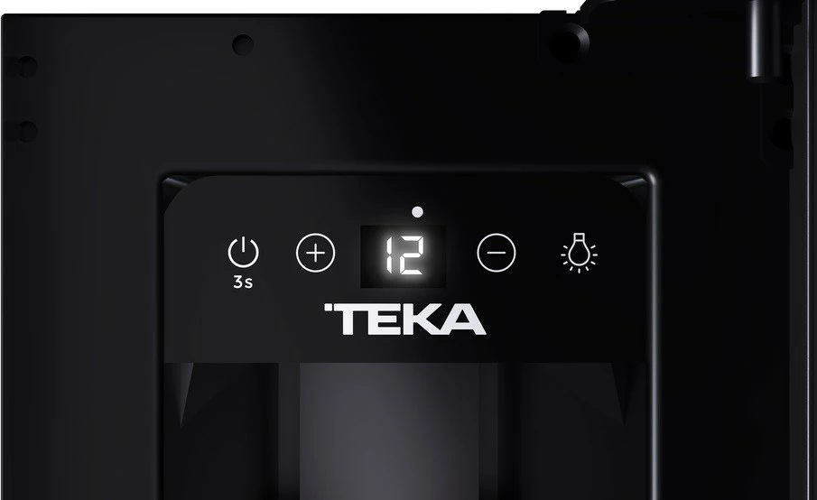 Vgradni hladilnik za vino, TEKA RVU 10008 GBK (113610003), 8 steklenic, zaslon in elektronsko upravljanje, LED, črn, razred G