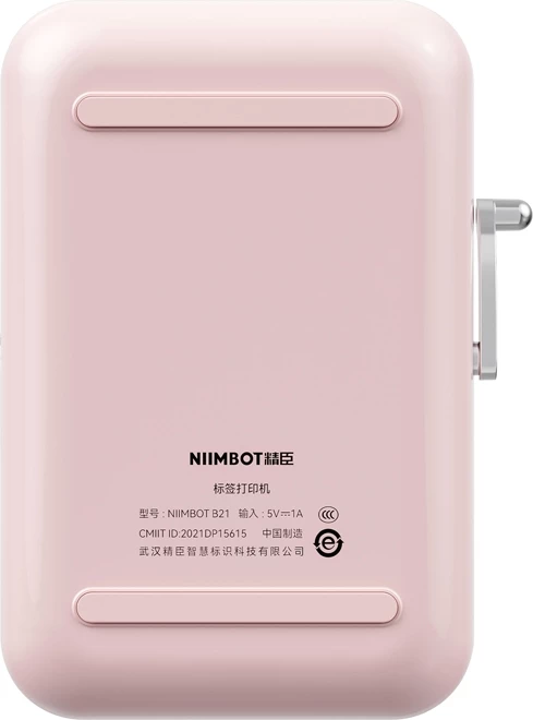 Prenosni termični tiskalnik nalepk, NIIMBOT B21S, 203 dpi, širina role 20–48 mm, Bluetooth, USB-C, baterija 1200 mAh, rožnat
