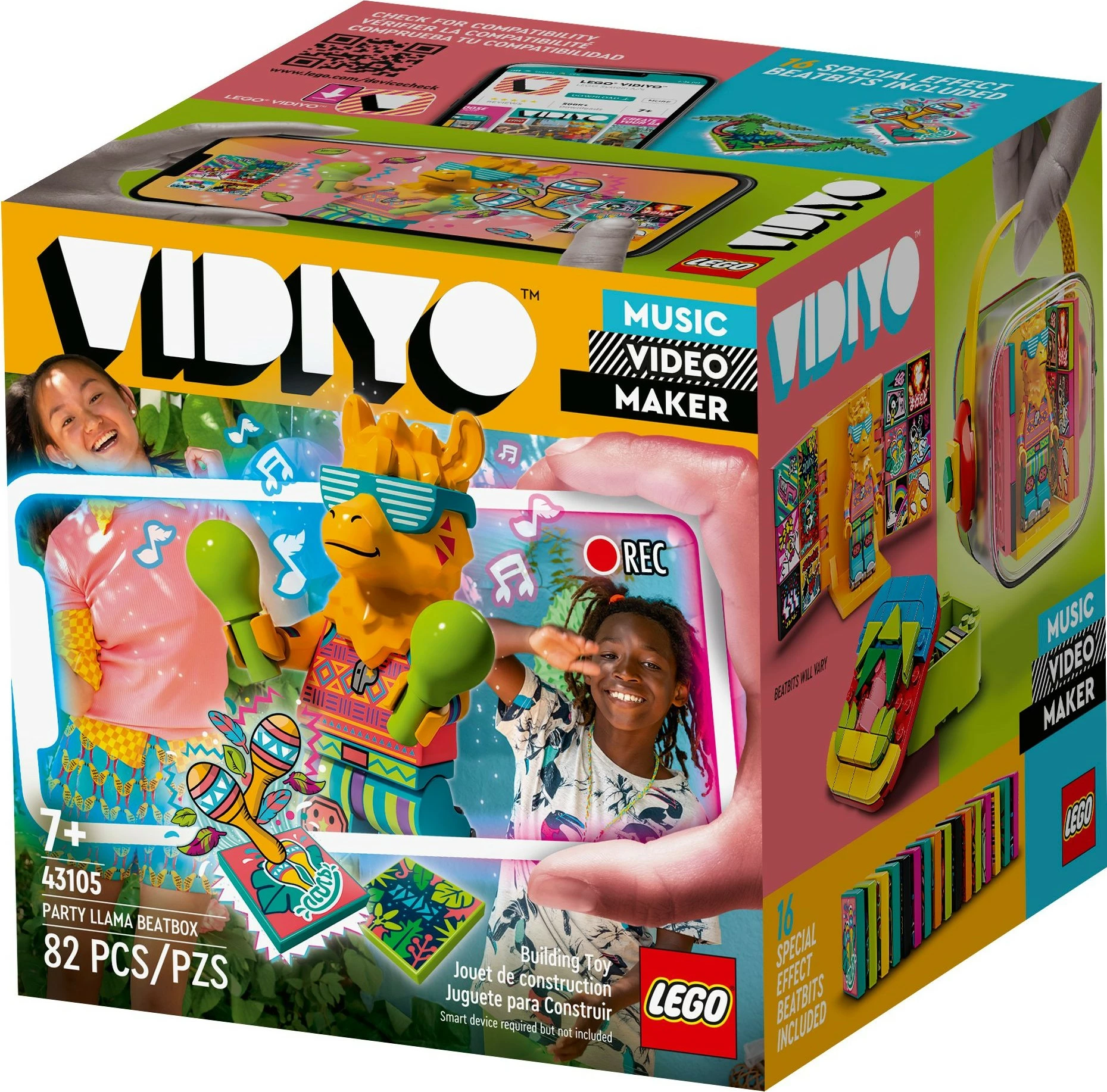 Gradbeni set Party Llama BeatBox LEGO VIDIYO, 82 kosov, večbarven