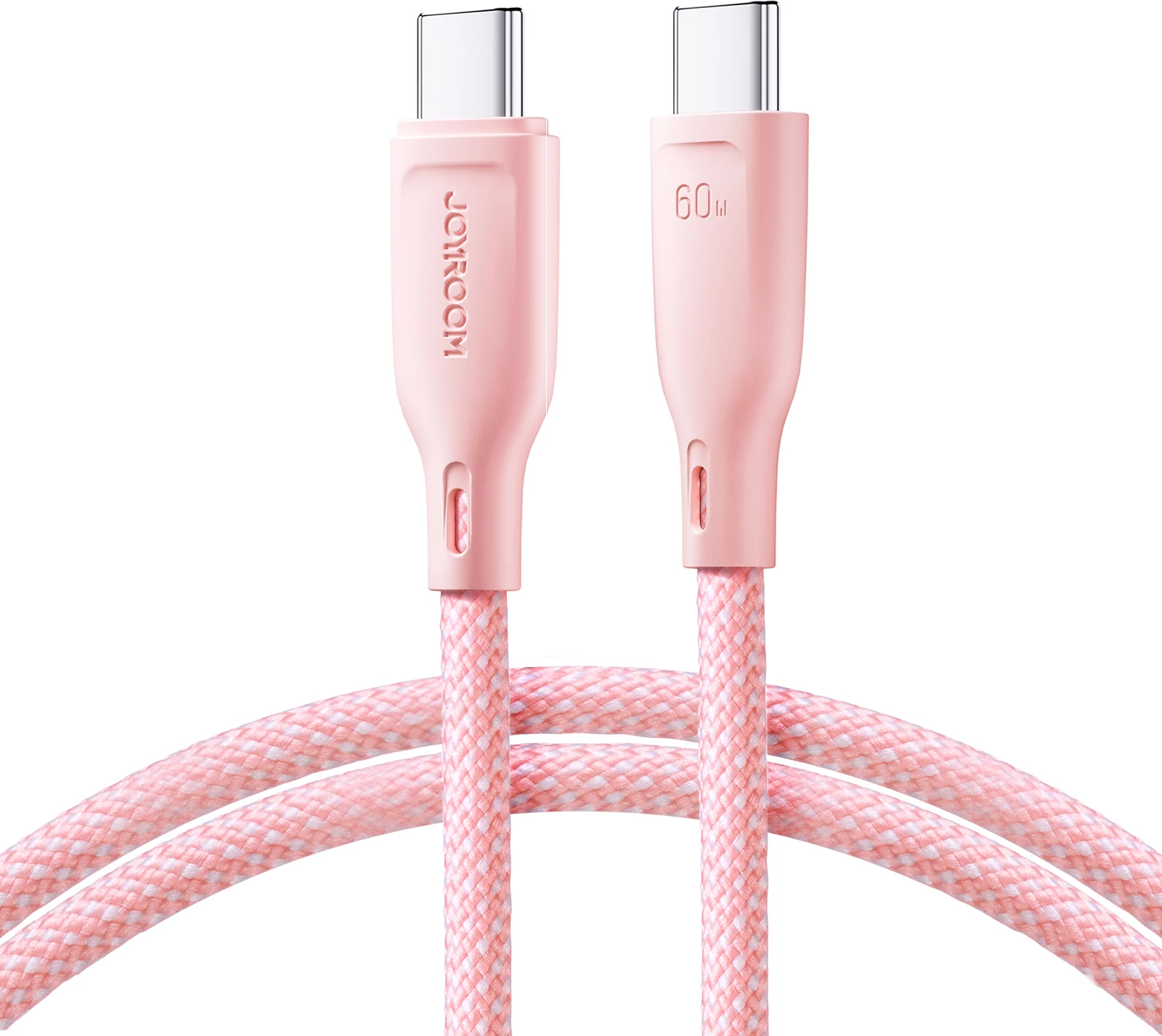 Kabel USB-C–USB-C, večbarvna serija Joyroom S-A34, 1 m, 60 W, roza