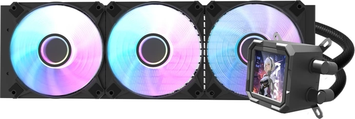 Vodna hladilna enota za procesor Darkflash DV360S, ARGB, 360 mm, z IPS zaslonom, črna