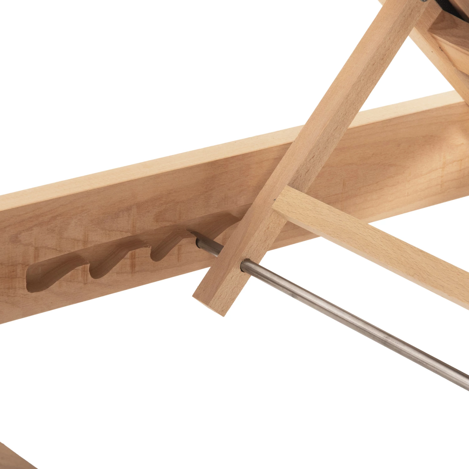 Plažni ležalnik MILOS FH10650.03 iz bukovega lesa v naravni-črni tekstilenski prevleki 204x65x31,5-92,5H cm.91Hcm.